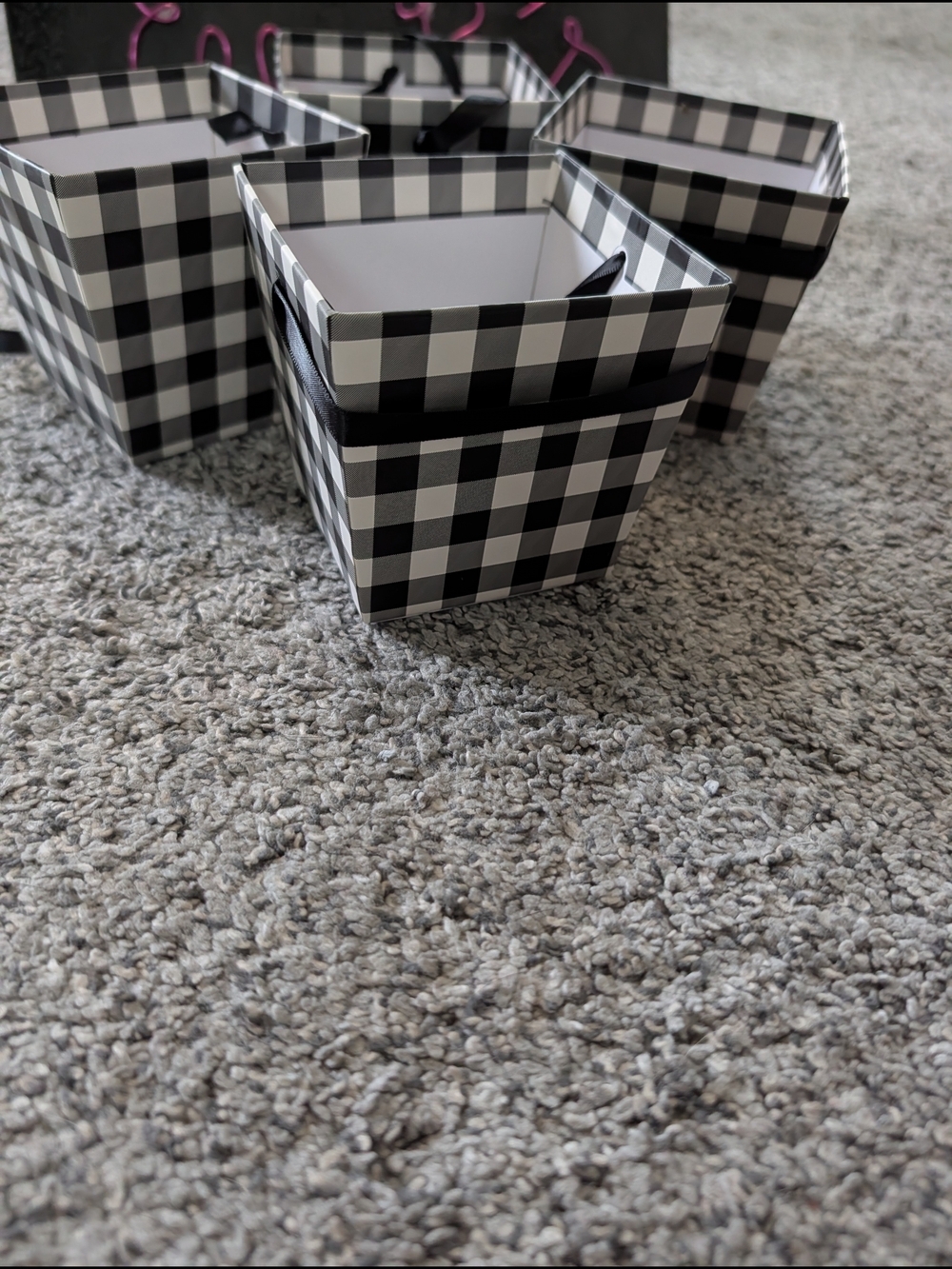 Nwt Buffalo Check Square Gift Boxes - Set of 4